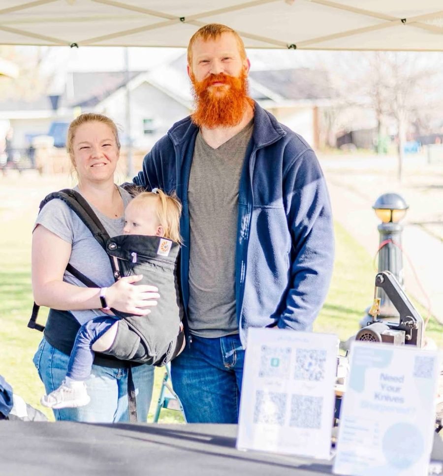 Sam Leach and family at the Downtown Sanger Farmers Market